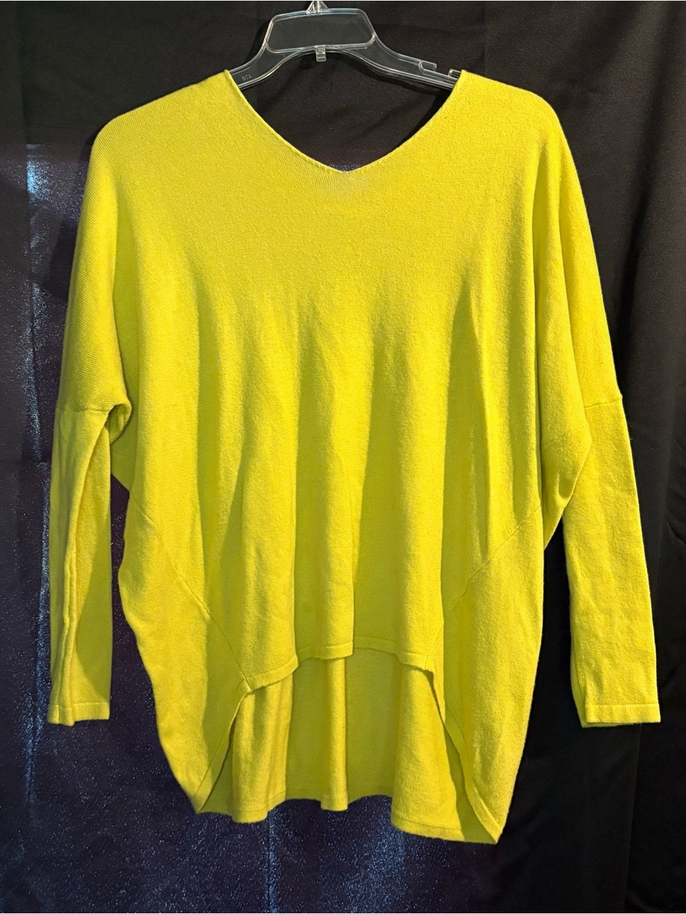 Hyped Unicorn Relaxed V-Neck Ladies Sweater in Bright Yellow Size M/L